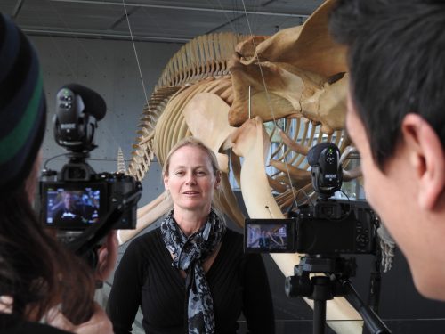 Dr. Anna Hall being filmed for educational videos